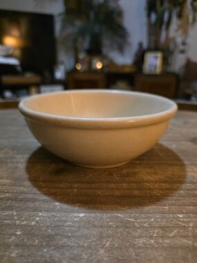 Caribe Beige Ceramic Bowl Puerto Rico Glossy Pottery Round Printed